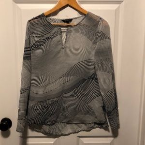 Blue and white blouse